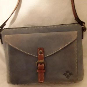 PATRICIA NASH ITALIAN LEATHER GRAY CROSSBODY BAG